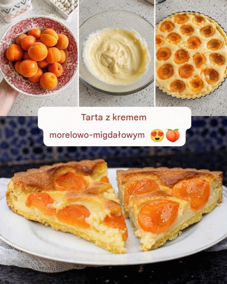 Tarta morelowa z rozpływającym się kremem migdałowym