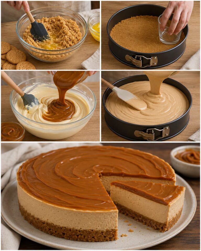 Jak przygotować domowy sernik dulce de leche, łatwy i pełen smaku 🍰💛